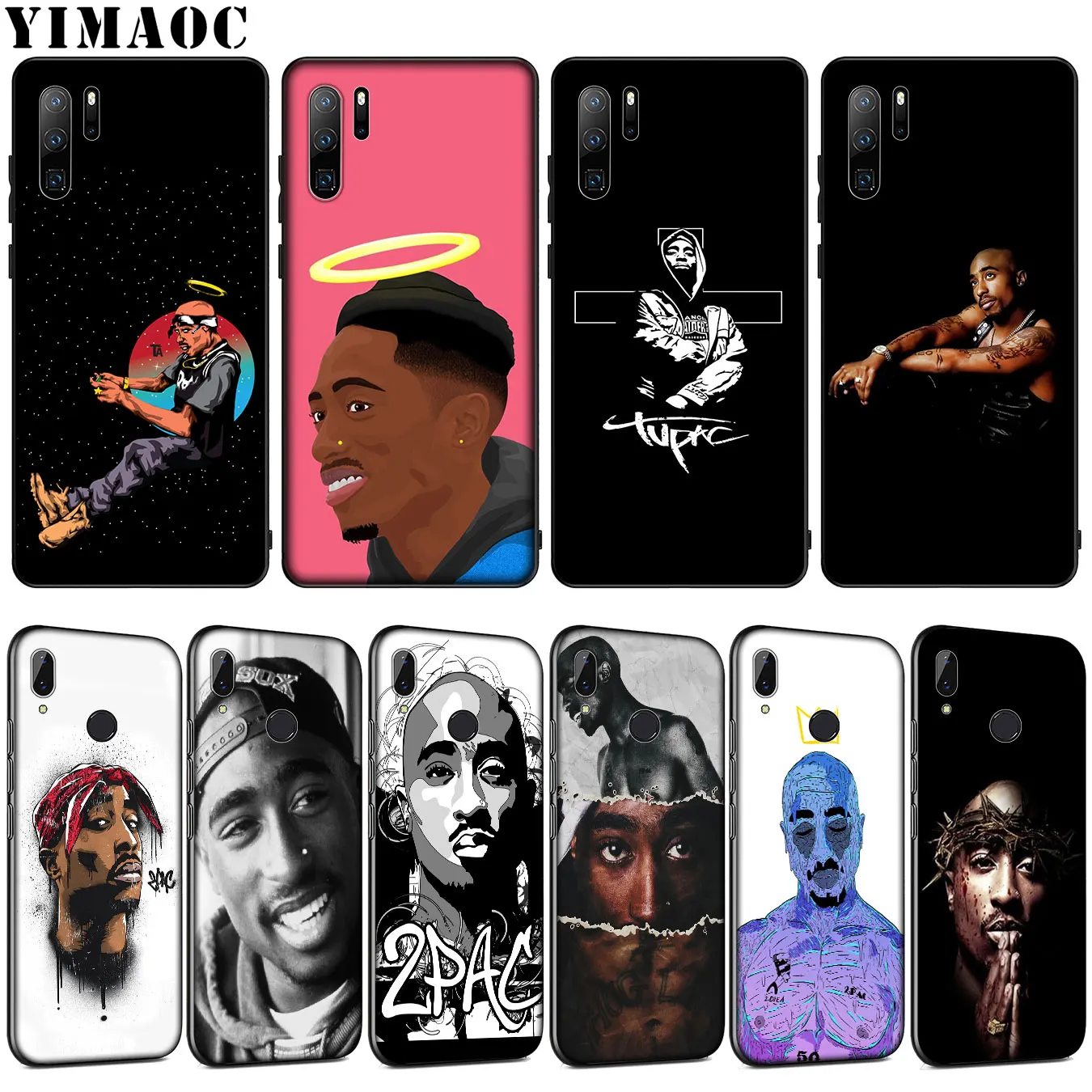 

YIMAOC 2pac tupac Crown 2 pac Rap Soft Silicone Case for Huawei P30 P20 Pro P10 P9 Lite Mini 2017 2016 Cover P Smart Z 2019