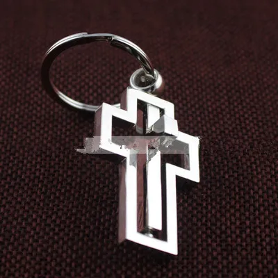 Кристиан металлические вращающиеся крест keychain надписи творческий подарок кулон