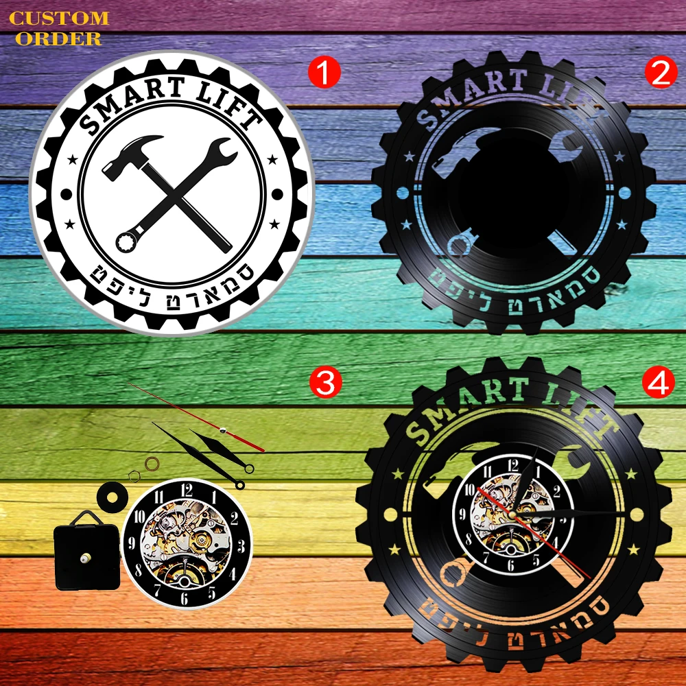 Мотокросс Гонки Brappp Декор современные настенные часы Dirtbike трюк езда Виниловая пластинка часы Фристайл мотогонок всадников подарок