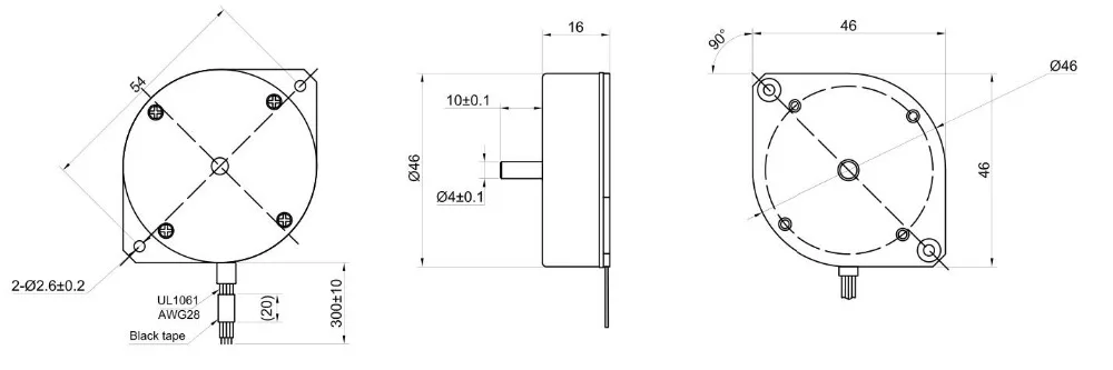 Круглый Блинный Nema 18 шаговый двигатель биполярный 1.8deg 9Ncm(12.748oz.in) 1A Φ46x16mm 4 провода