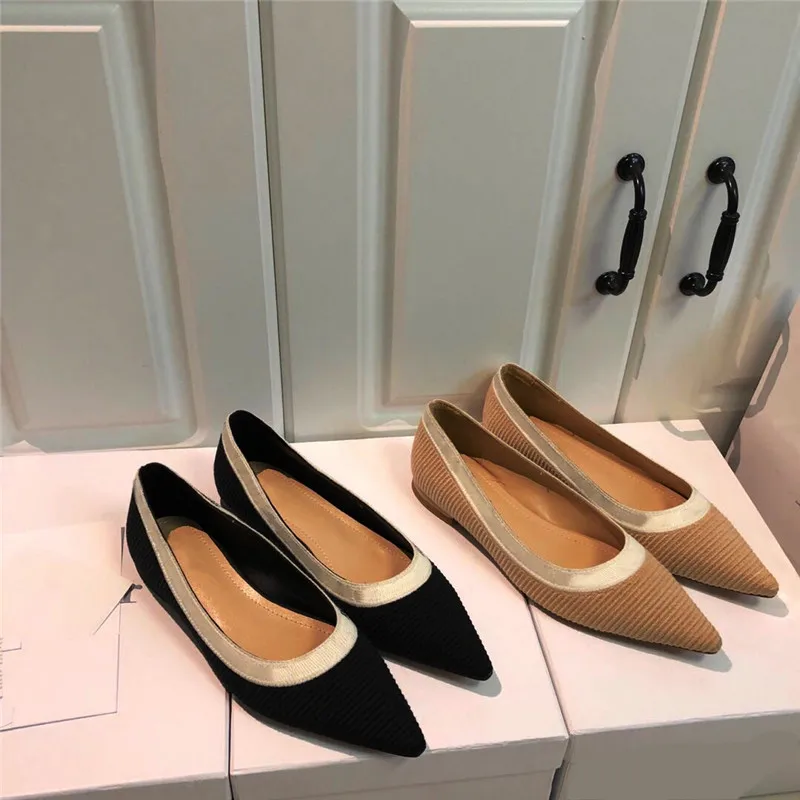 

flat shoes Sapatos 2019 New Brand Design Ballerinas Shoe Lady Slip on fabric pointed toe Designer Flats Shoes Woman
