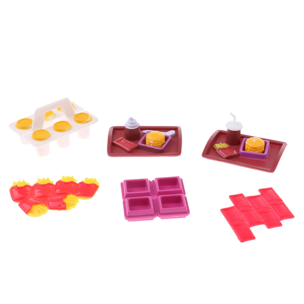6Pcs Food Fashion Dolls Accessories for   Dolls House Kitchen Supplies Pretend Play Toys Birthday Chrismas Girl Gifts