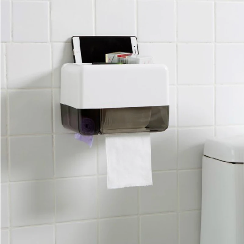 New Bathroom Waterproof Tissue Box Multi function Toilet Paper Holder