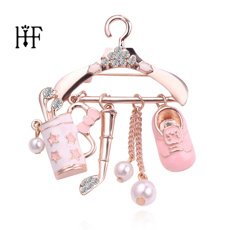 

Cute Pink Hanger Brooches for Women Enamel Brooch Pins Fashion Jewelry Bijouterie Badges Pendants Broches Accesorios Mujer