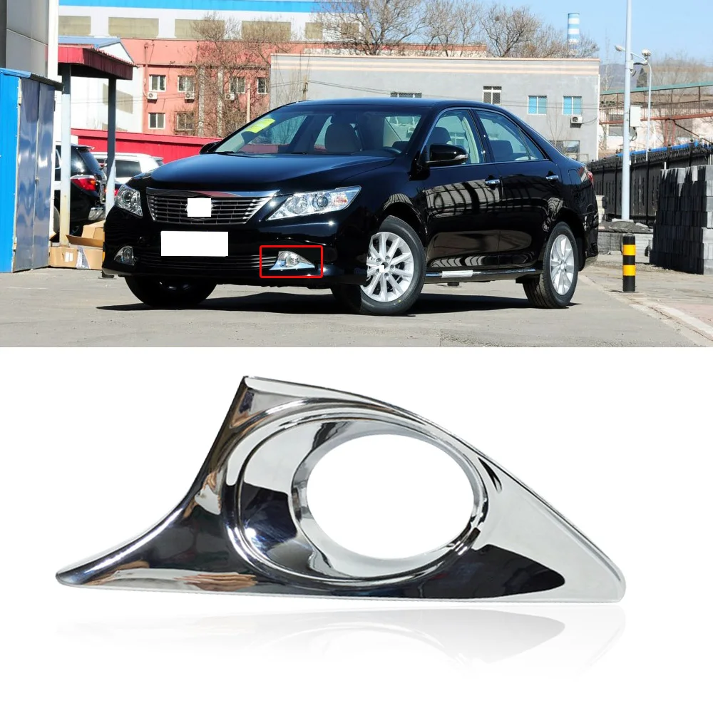 

CAPQX For Toyota Camry 2012 2013 2014 2015 Chrome Front Bumper Fog Light lamp Trim Cover Foglight decorative Garnish Cap Hood