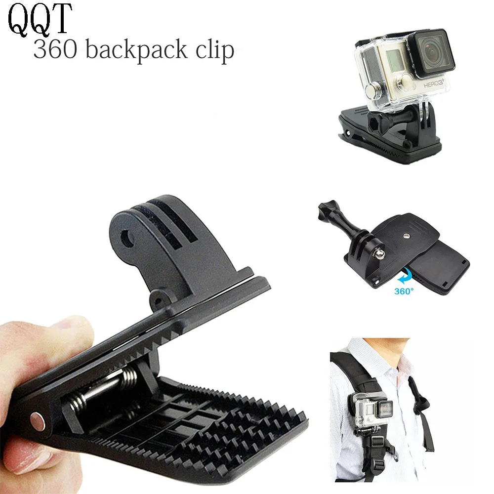 

QQT 360 Degree Rotation Fast Clip Holder Clip for Gopro Hero 6 5 4 3+ 3 2 SJ4000 SJ5000 xiaomi Yi 4 k Action Camera
