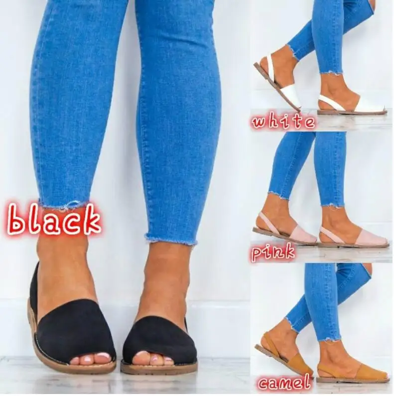 

New Womens Sandals Rome Flats Sandals for 2019 Summer Low Heels Shoes Woman Peep Toe Casual Shoes Mujer Plus Size 35-43