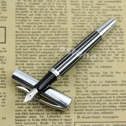 2018 Высокое качество модные перьевая ручка Средний Перо серебристо черный BAOER 051