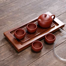 Набор чайников из фиолетовой глины Yixing,, чайный сервиз Dahongpao Xishihu, 6 предметов, деревянный поднос, Заказная чайная церемония кунг-фу