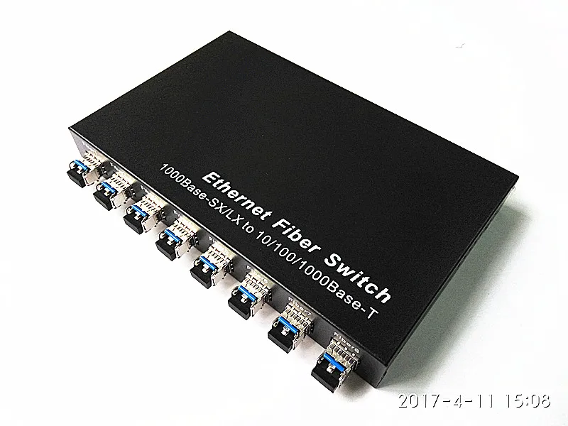 10 портов Gigabit Ethernet оптический волоконный коммутатор 1310 нм с 8 портами SFP и 2*10/100/1000