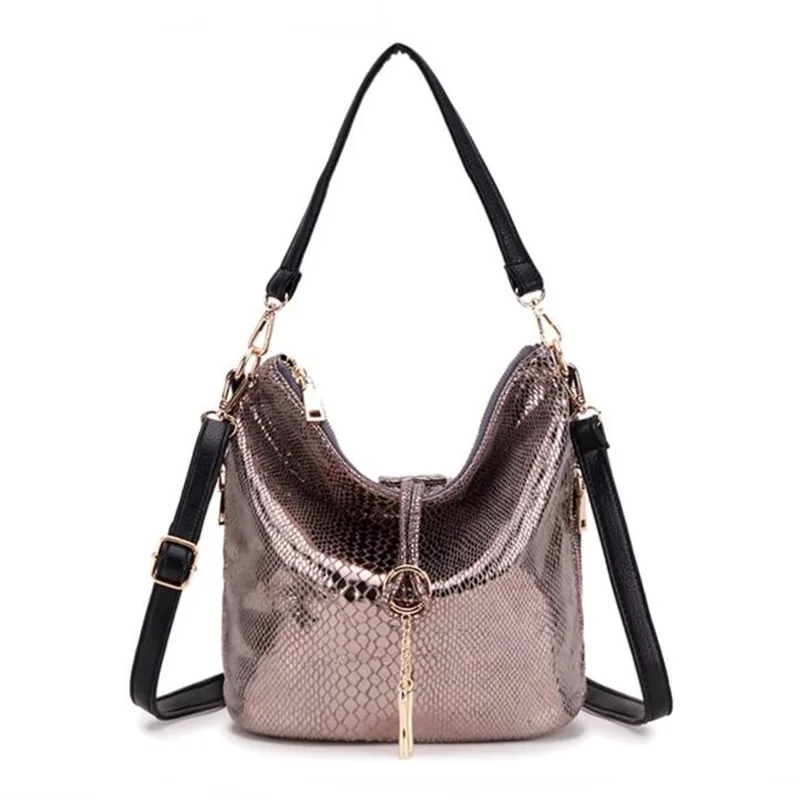 

Brand Designer Handbag Women Serpentine Leather Bag Female Hobos Shoulder Bags Large Casual Tote Bag Luxury High Quality Handbag
