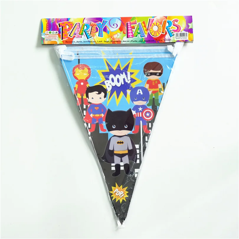 

2.5M Cartoon Avengers Banner Flag Cartoon Theme Party For Kids/Boys Happy Birthday Decoration Theme Party Supply Xmas Festival