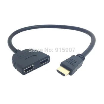 

10pcs/lot CY One HDMI Male to Dual HDMI Female Y Splitter Switch Extension Adapter Cable for PC HDTV Laptop 1080P
