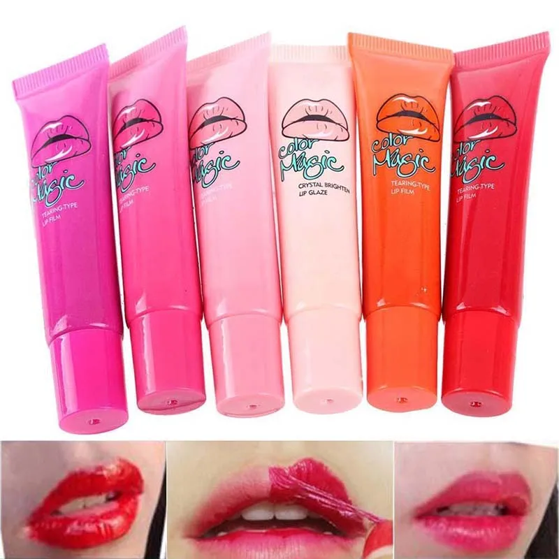 6 Colors Waterproof Lip Tint Tattoo Lipstick Peel off Lip Gloss