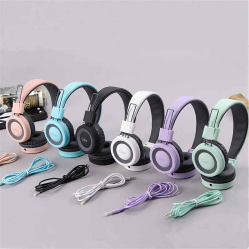 Fashion Beautiful Headband Stereo Headphones w/ Microphone Portable