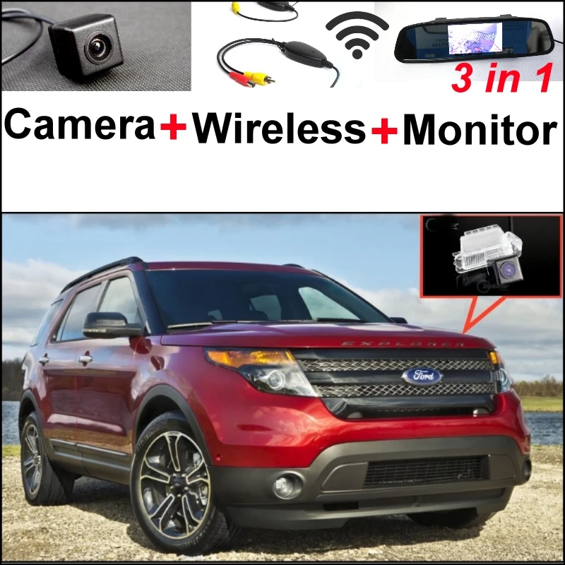 3 in1 Special WiFi Camera + Wireless Receiver + Mirror Monitor Back up Parking System For Ford Explorer Sport U502 MK5 2010~2015