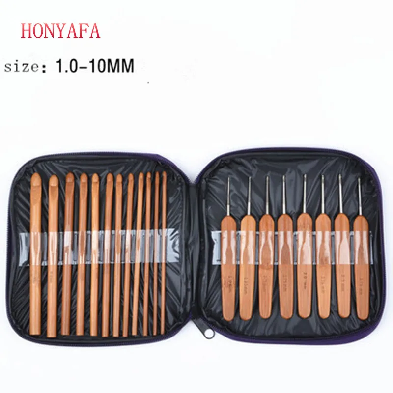 

10 Kinds of Different DIY Sweater Knitting Circular Kit Bamboo Handle Hook Crochet Hooks Smooth Weave Craft Knitted Needles Set