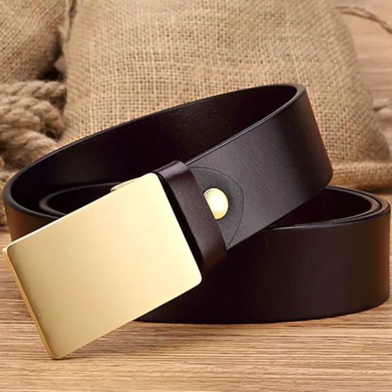 Ремень мужской из 100% натуральной кожи с латунными пряжками|men belt brand luxury|mens belts