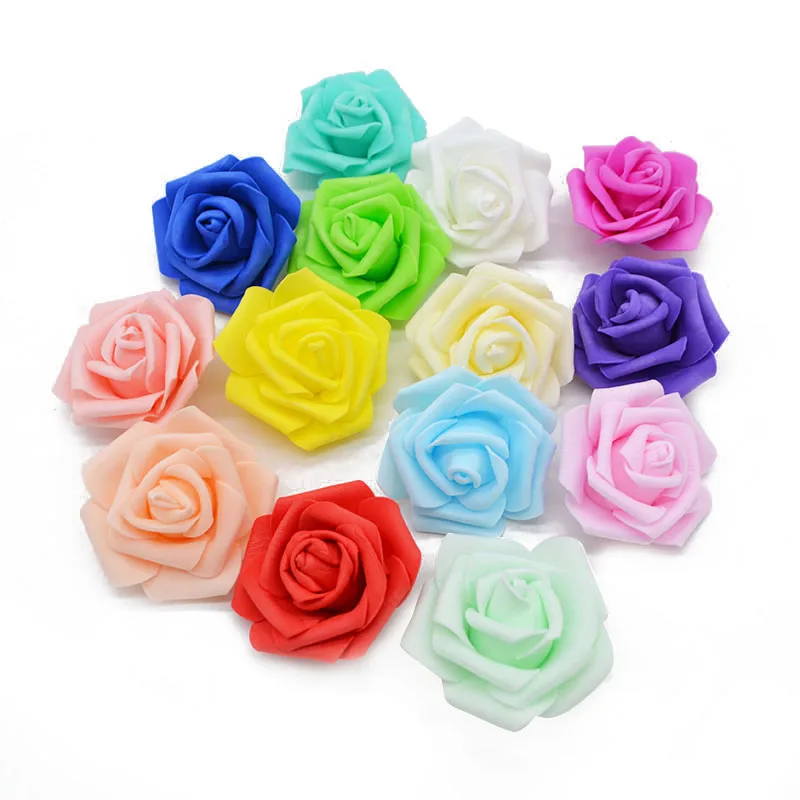 

20Pcs/lot 6cm Big PE Foam Rose Artificial Flower Heads For Home Decor DIY Wreaths Wedding Decorations Handmade Crafts Supplies