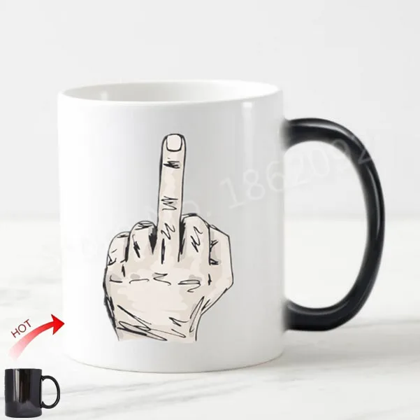Middle Finger Novelty Coffee Mug Creative Ceramic Porcelain Tea Cup Best Gift
