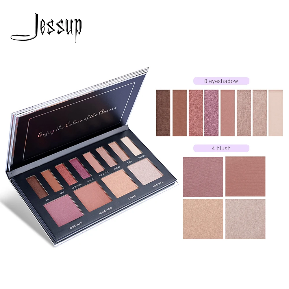 Tanie Jessup Eyeshadow paleta cieni do powiek kolorowy zakreślacz wodoodporna naturalna długotrwała paleta róż do konturowania