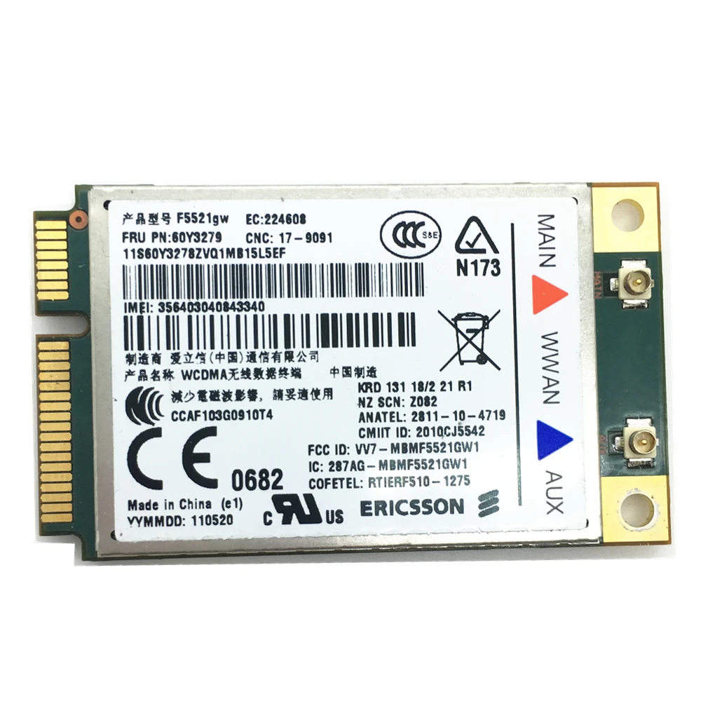 Для Ericsson F5521GW 60Y3279 3G Беспроводной WWAN pci-e карты GPS 3G модуль для T420 L420 W520