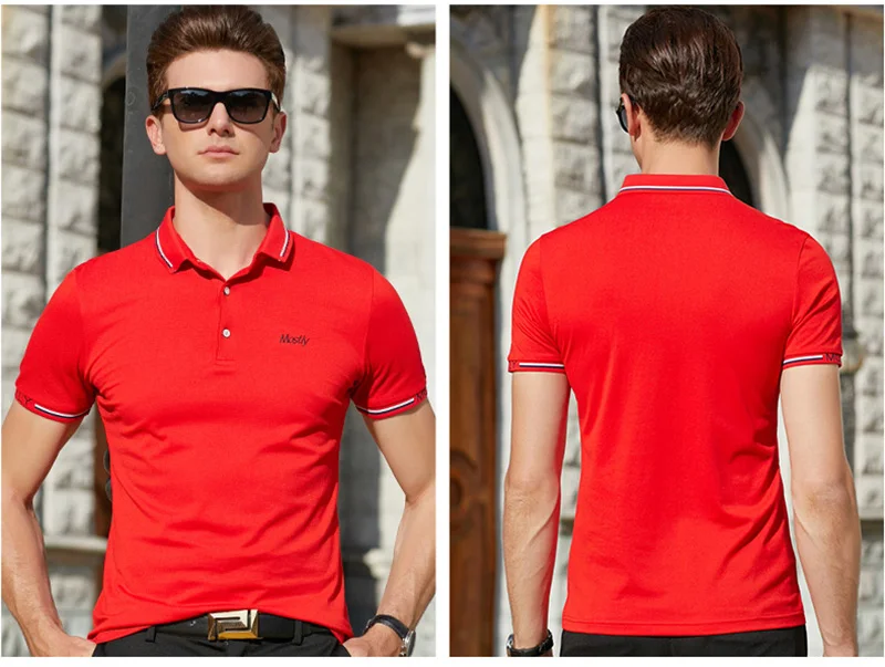 Hommes de POLO Chemises Marque Coton A Manches Courtes Camisas solide broderie Polo Dete Col montant Мужское поло Chemise plus la