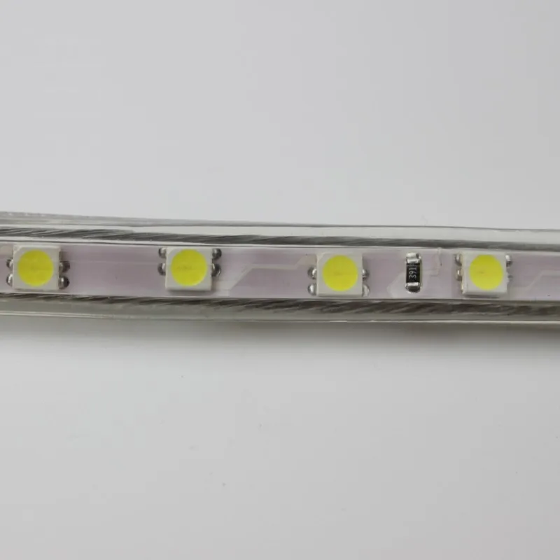10 м 11.52 Вт/м белый/теплый белый 600led SMD 5050 Светодиодные ленты свет лампы Водонепроницаемый IP66 AC 220 В для гостиная столовая Спальня