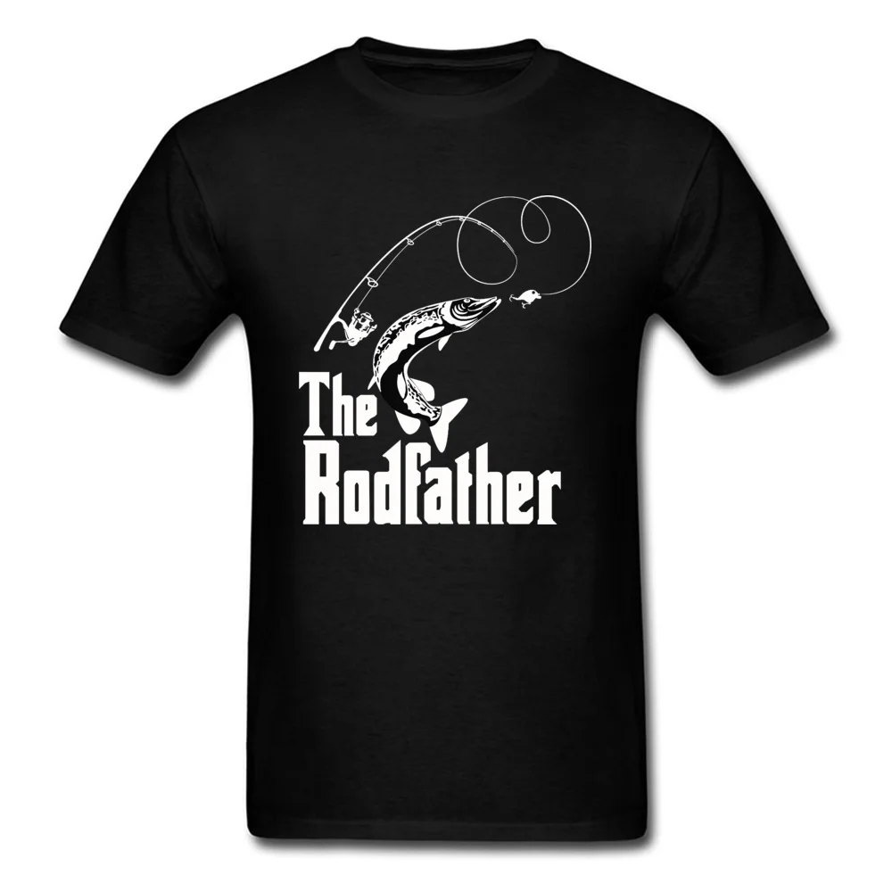 

The Rodfather Fish Fisher Crewneck T-Shirt Oversized Ocean Shark Sea Father Tees Lovers Day Tops & Tees Cotton Design Tshirt Men
