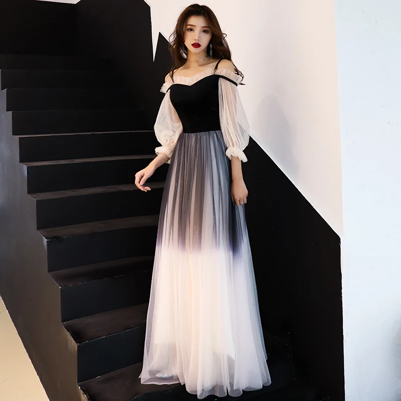 

Womens Dresses Sexy Lace Mesh Spaghetti Strap Birthday Party Dress Black Elegant Three Quarter Long Summer Dress Vestidos Robe