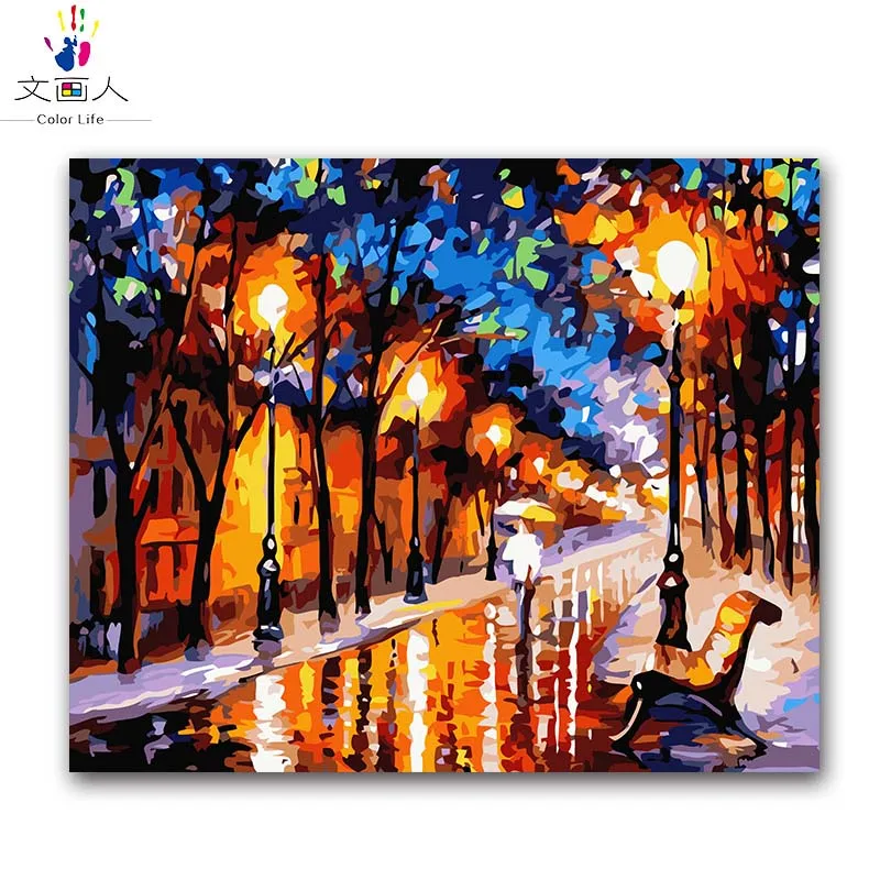 abstract scenery colorful block oil painting package diy digital oil