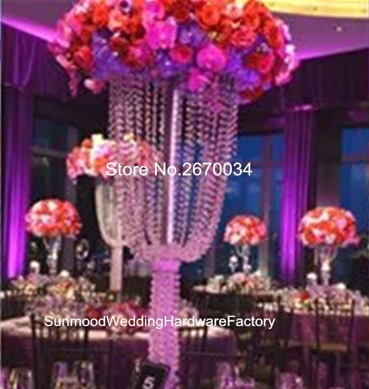 modern crystal table top chandelier centerpieces for weddings
