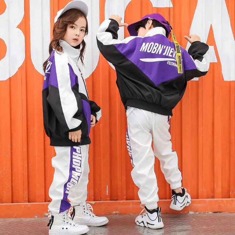 Kids Hip Hop Performance Clothing Clothes Boy Jazz Dance Costumes Girls Crop Sweatshirt Pants Ballroom Dancing Stagewear Outfits
