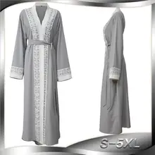 Dropshop Lace abaya Adult Casual Robe Musulmane Dubai Fashion Muslim Dress Robes Arab Worship Service abaya Wj1796 with belt