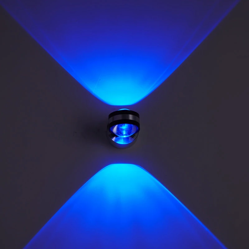 Светодиодный двухсторонний Хрустальный настенный светильник вверх и вниз, светильник ing, внутренняя алюминиевая лампа 6 Вт, фоновая настенная декоративная лампа, светильник для коридора - Цвет абажура: Blue light