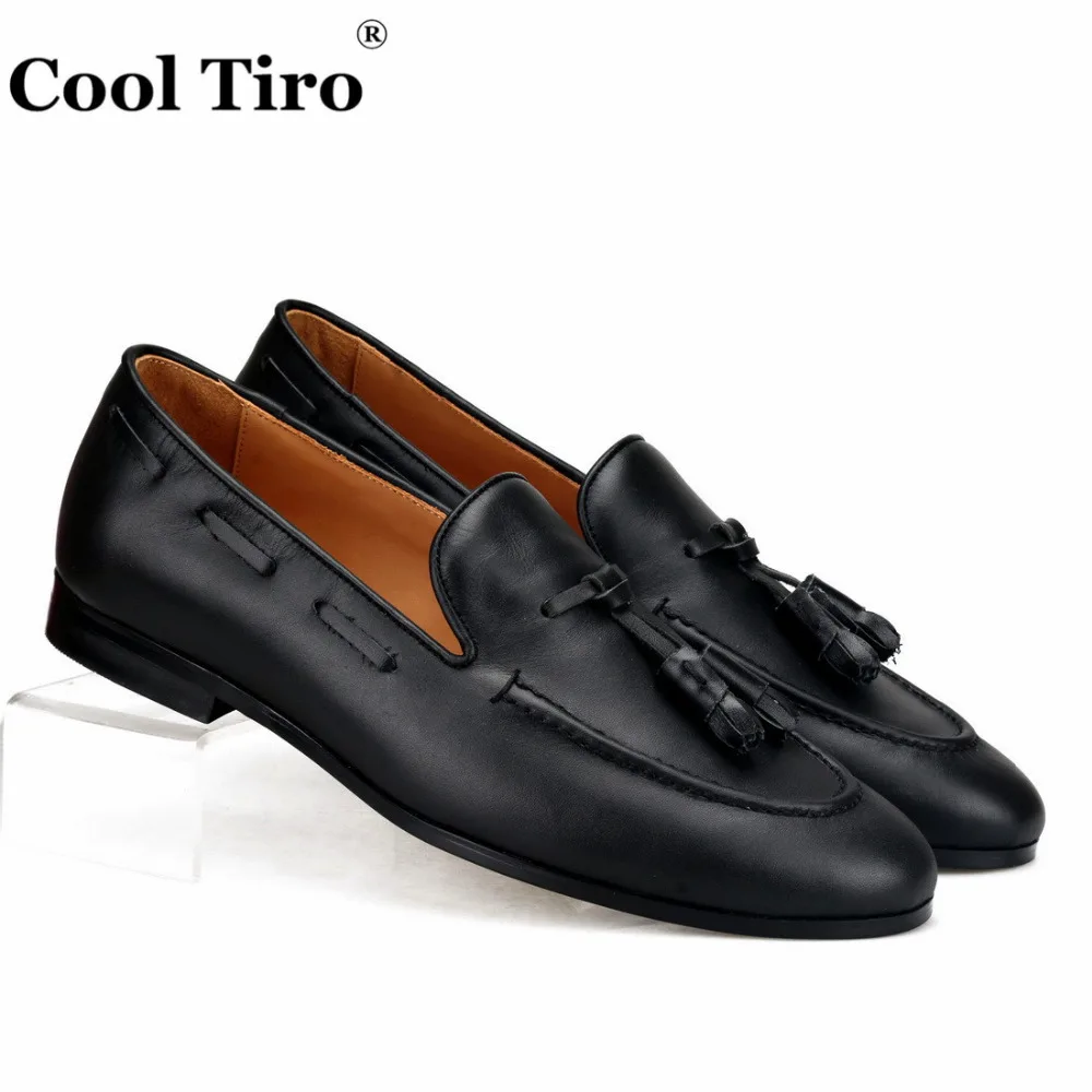 black Leather Belgian Loafers Casual shoes  (1)