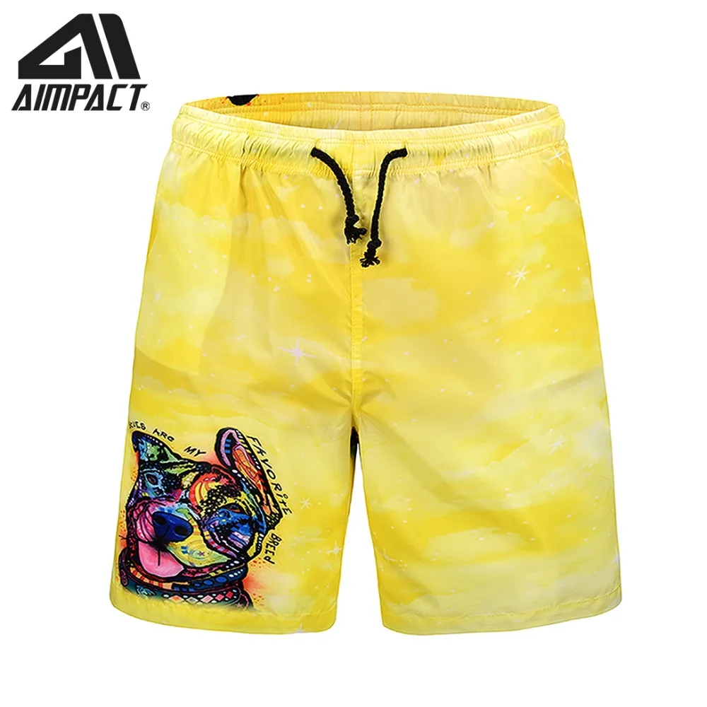 Mens Quick Dry Swim Trunks Tie-Dye Board Shorts with Mesh Lining