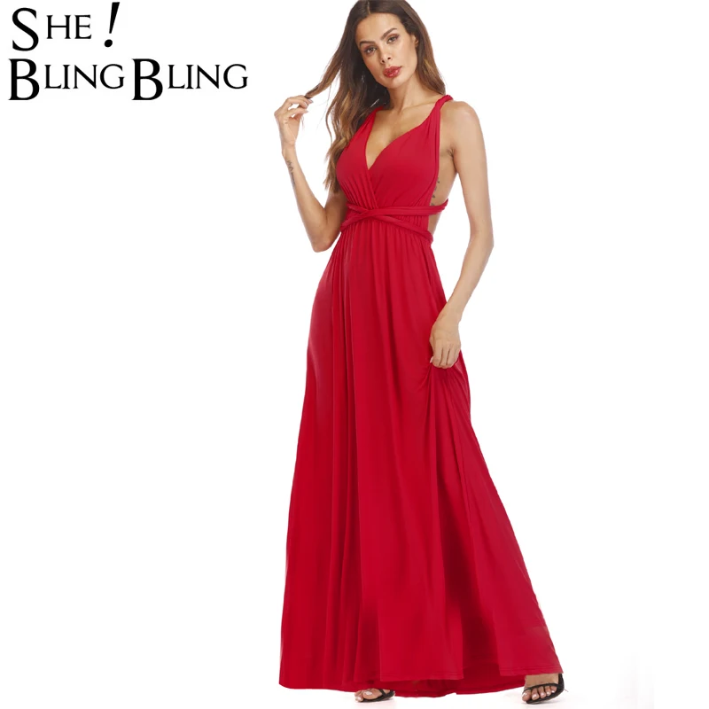

SheBlingBling Maxi Club Dresses Bandage Long Dress Party Multiway Bridesmaids Convertible Infinity Robe Longue Women