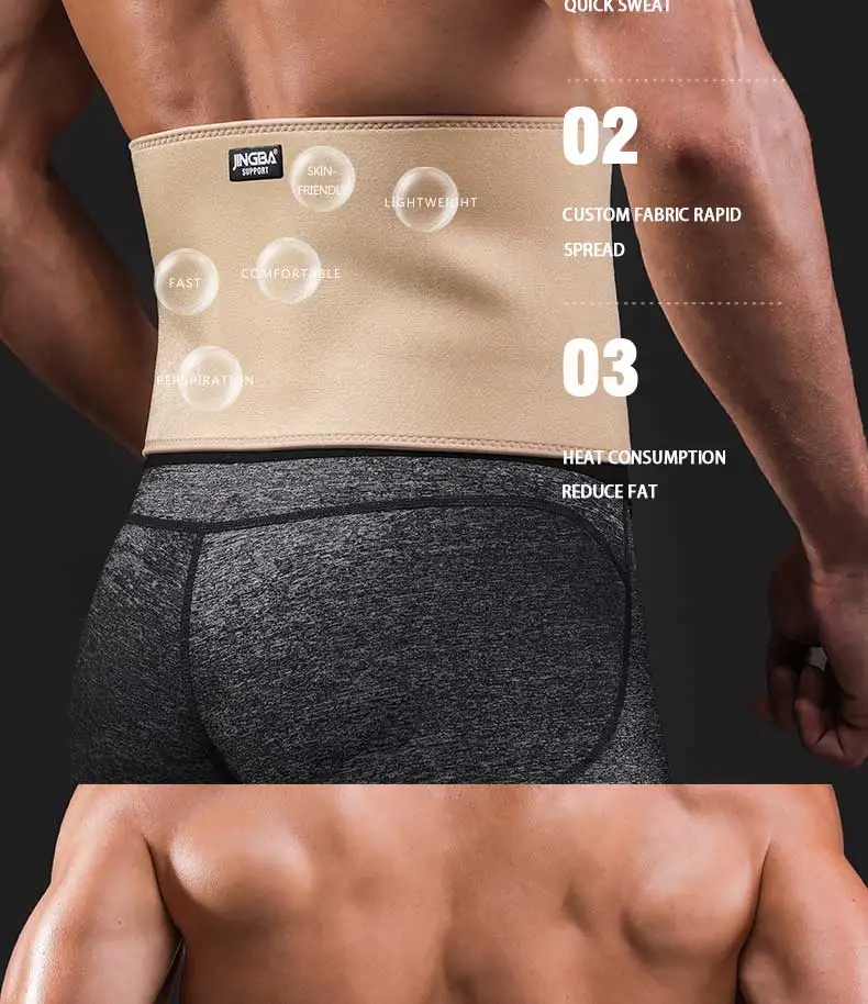 JINGBA SUPPORT Waist trimmer Slim fit Abdominal Waist sweat belt musculation abdominale Back Waist Support sport belt protective