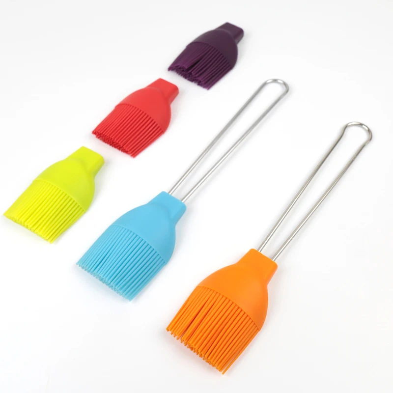 

Multifunctional Silicone Pastry Handle Stainless Steel Brushes Wire brush Baking BBQ Barbeque Basting Pastry Cake Accessories