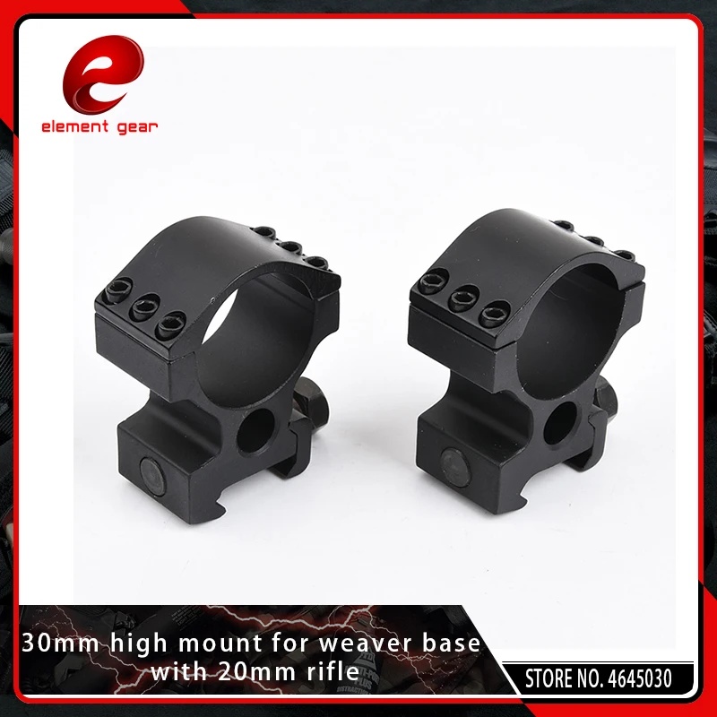 

Element 2PCS 30mm High QD Scope Torch Laser Sight Flashlight Ring Mount Weaver 20mm Rail Airsoft Hunting Rifle Scope