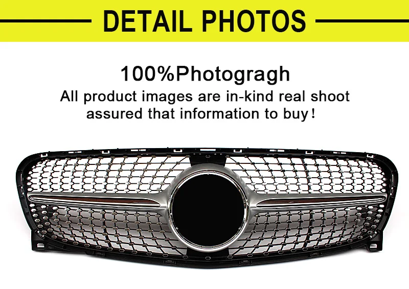 X156 grill GLA Class GLA45 look silver GLA180 GLA200 grills без знака для предварительной обработки лица
