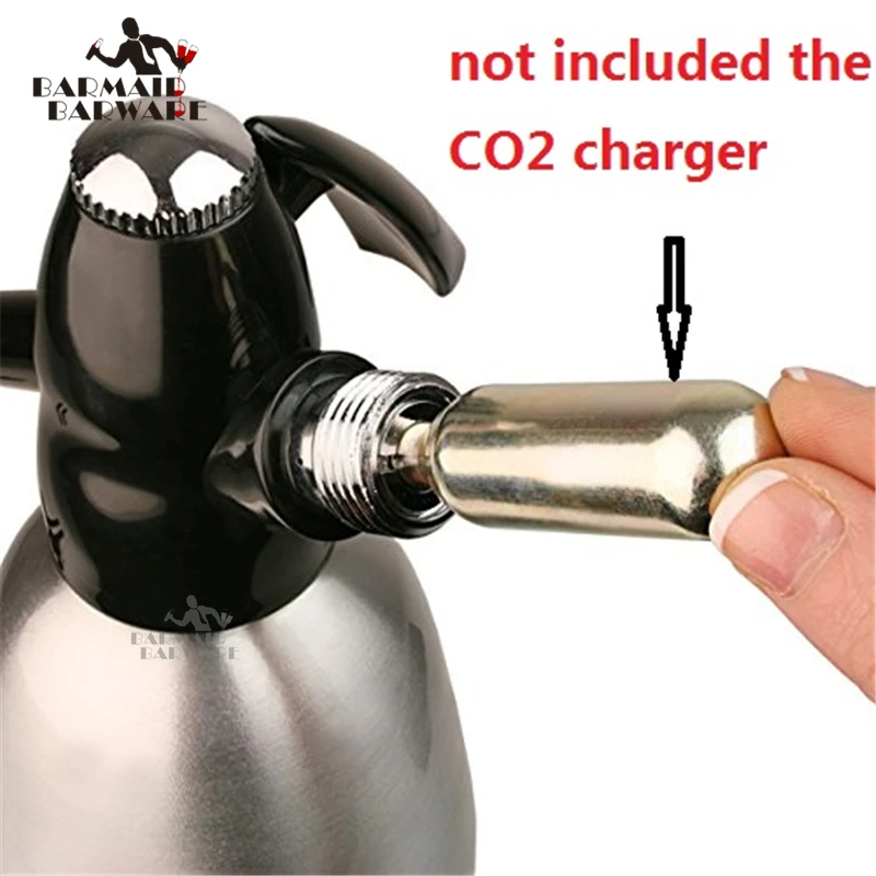 Soda Siphon Wine Making 1Ltr-Make Sparkling Water for Mojitos,Gin Fizz Cocktail and Wine Spritzer