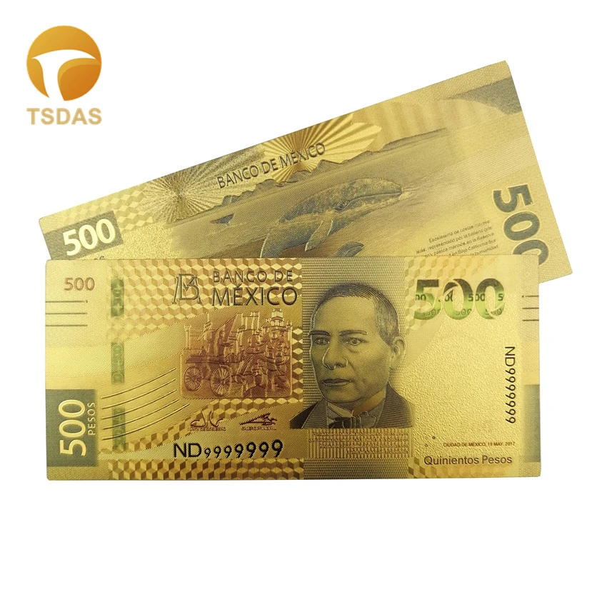 500-pesos-mexico-banknotes-in-24k-gold-plated-as-gifts-home-decoration