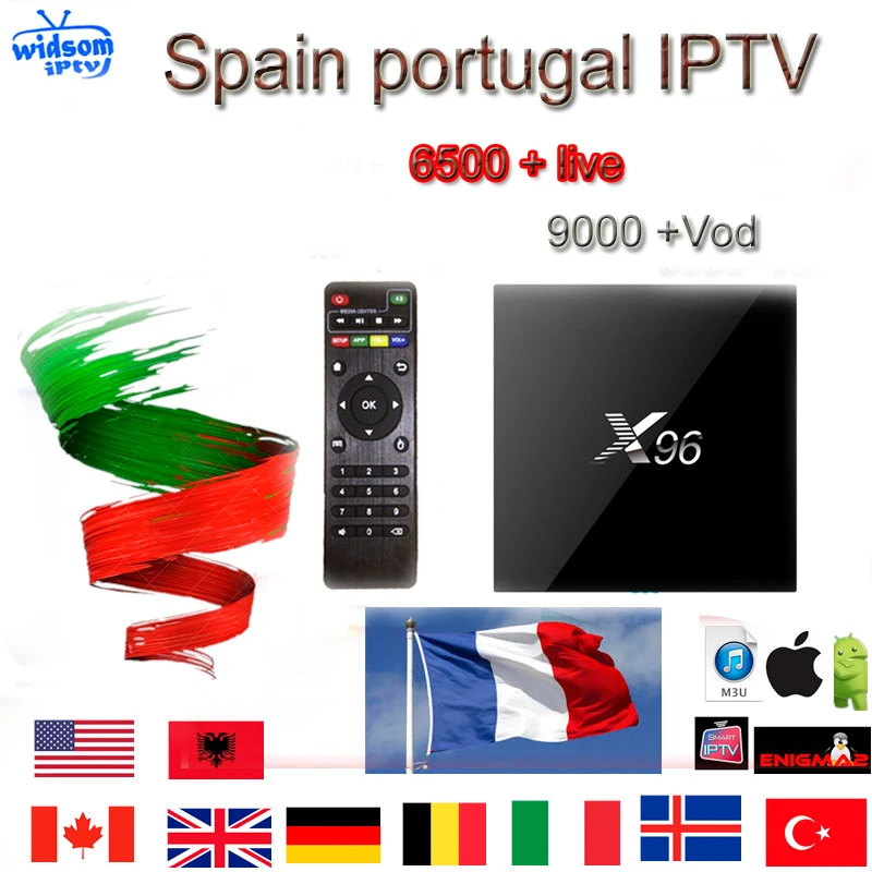 

X96 Android TV- 1 years Spain IPTV Spanish Channel M3u Abonnement Iptv UK Italy France Germany Portugal Voor Android m3u TV