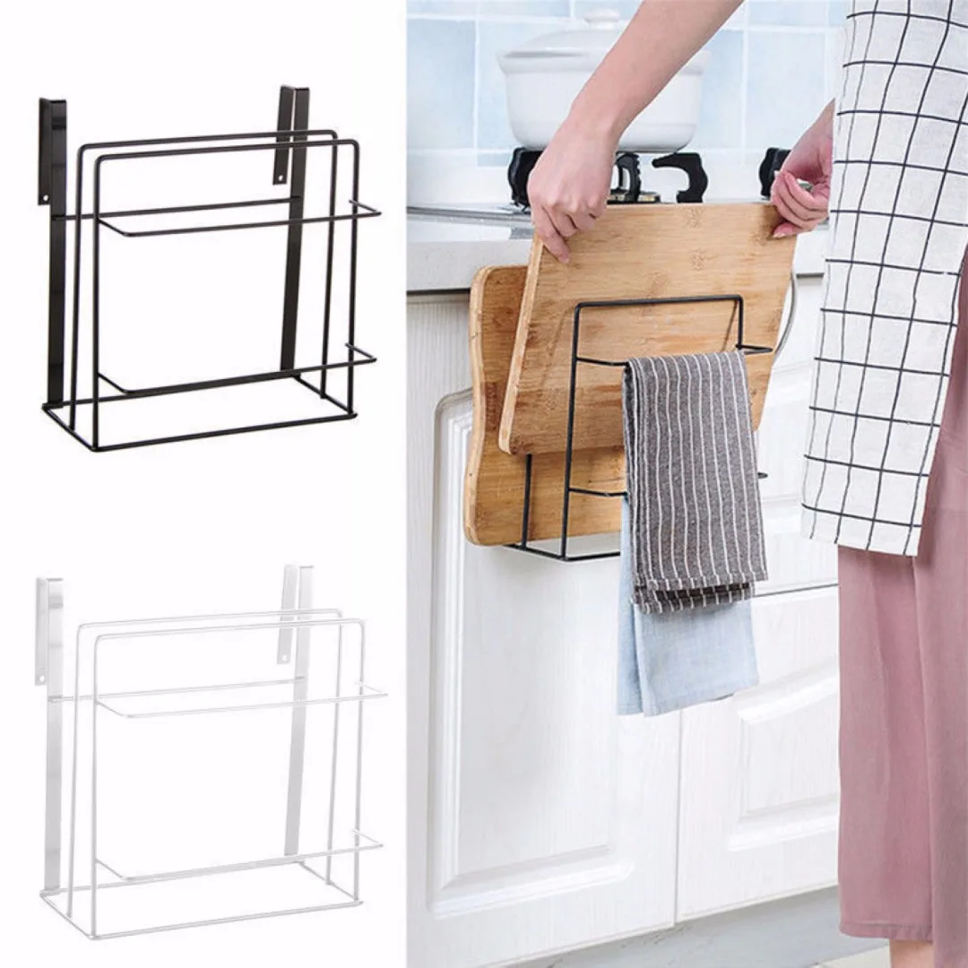 JX-LCLYL Over Door Hook Hanger Cutting Board Holder Stand Storage Kitchen Organizer Rack