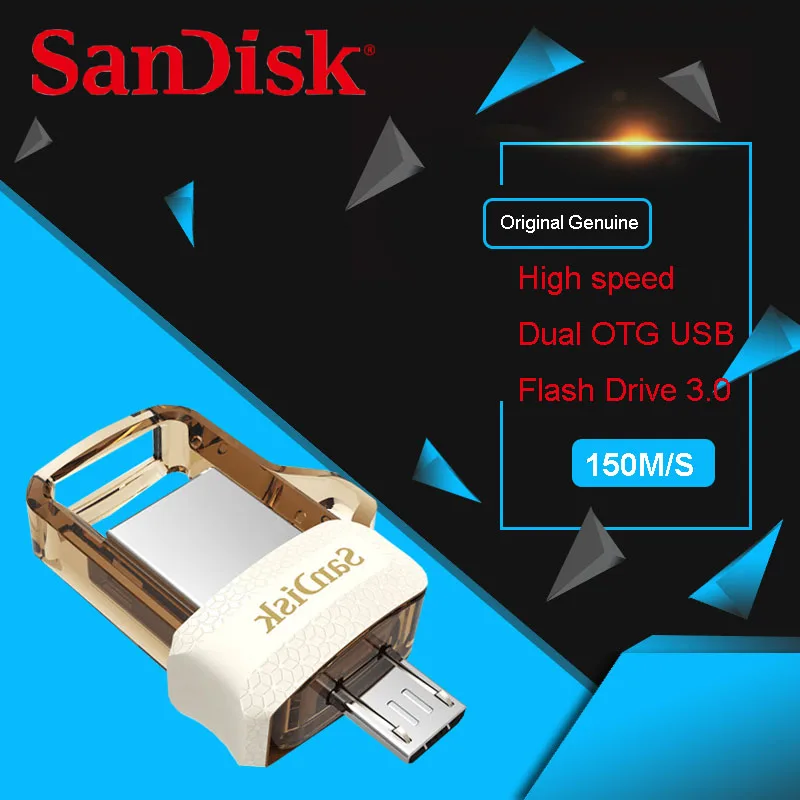 100% Original Genuine Sandisk SDDD3 Dual OTG USB Flash