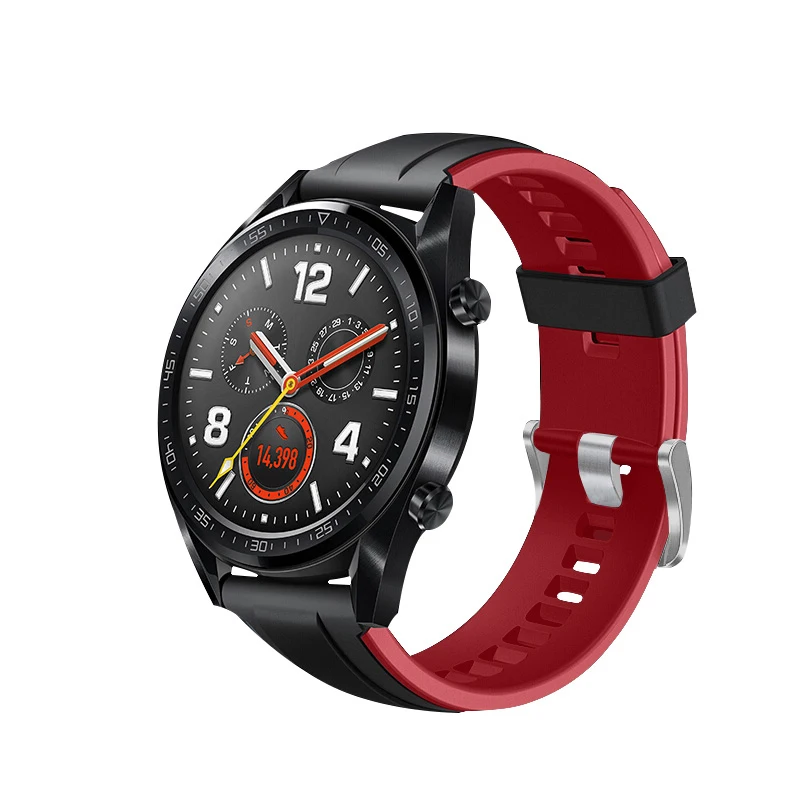 22 мм ремешок для gear S3 frontier samsung galaxy watch 46 мм ремешок для часов huawei watch gt2 amazfit ремешок Bip браслет ремень - Цвет ремешка: red