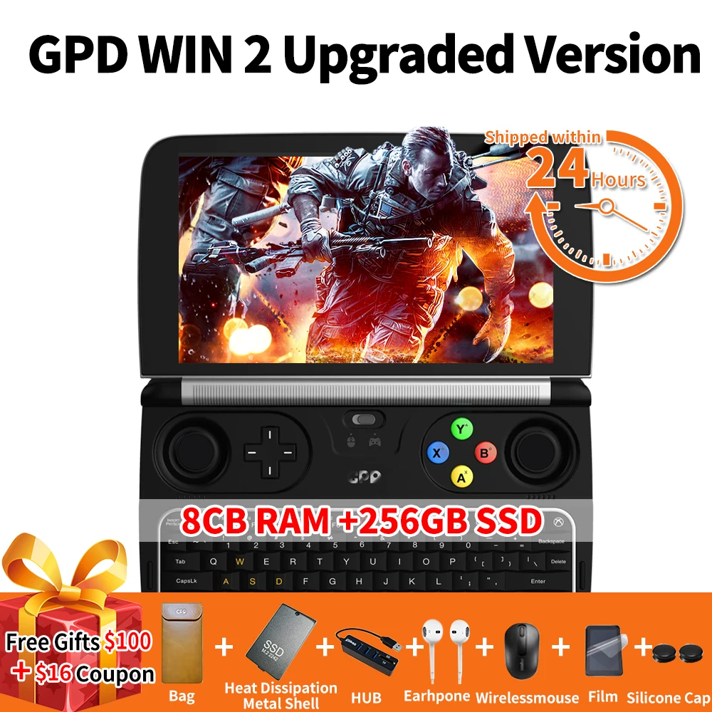 GPD WIN 2 win2 Intel Core m3-7Y30 Quad core 6 Inch GamePad Tablet Windows 10 8GB RAM 128GB ROM Pocket Mini PC Laptop Game Player