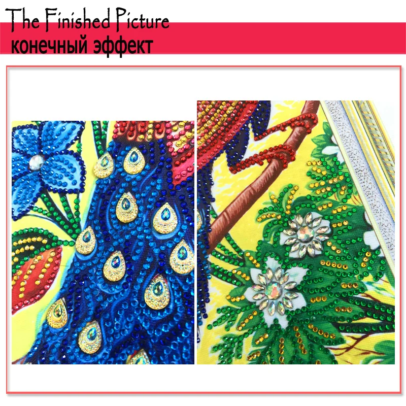 RUBOS DIY 5D Diamond Painting Cross Stitch Peacock Bird Animal Crystal Diamond Embroidery Partial Patterns Rhinestone Sale Decor (2)